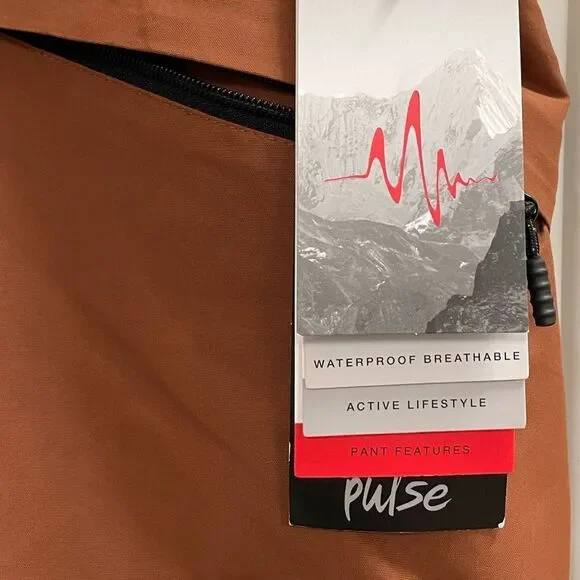 NWT Pulse Men's Flow Shell Snow Pants in Brown and Black Size XL